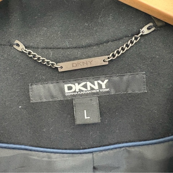 DKNY Ruffle Wool Long Coat Size L - Picture 6 of 8